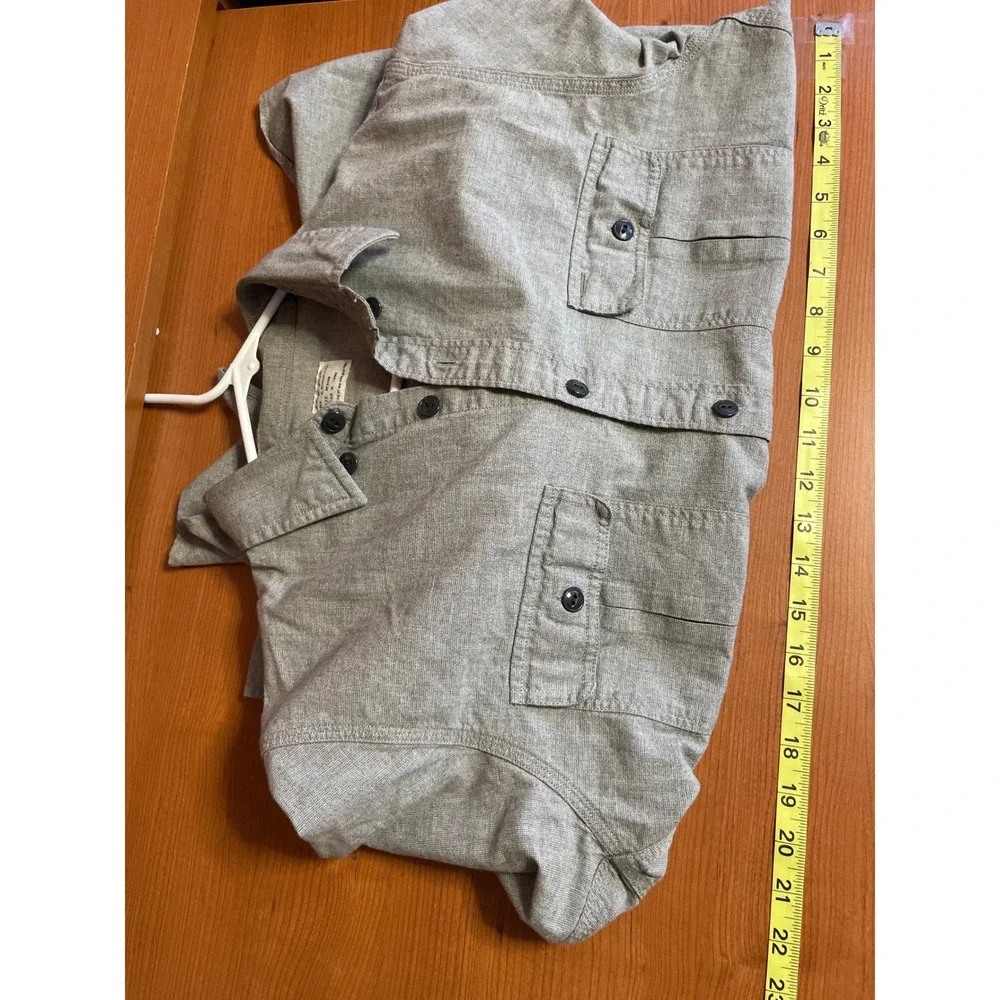 J. Crew Mens Button Up Shirt Authentic Workwear Medium Gray
